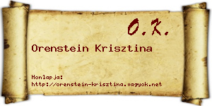 Orenstein Krisztina névjegykártya